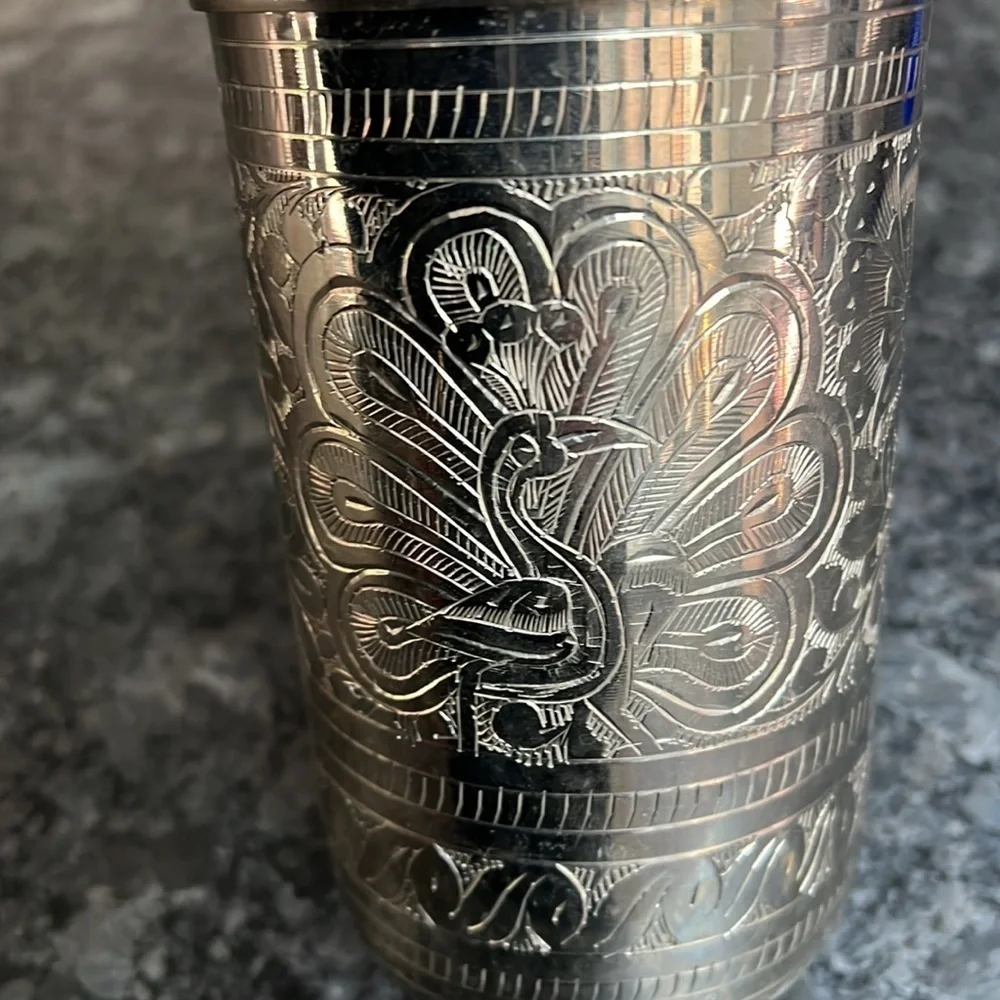 Silver Plated Etched 12.5” Double Screwtop Bottle Shaker